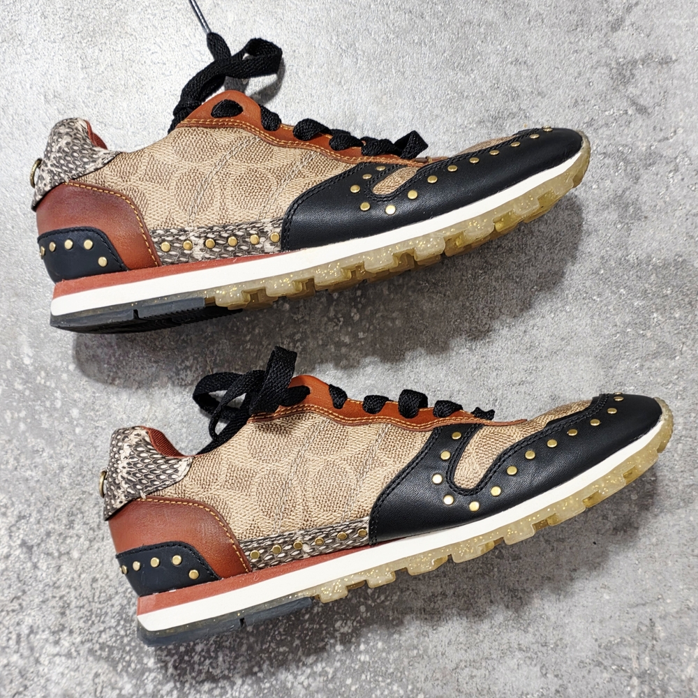 Coach Signature Coated Canvas Sneakers Size 36